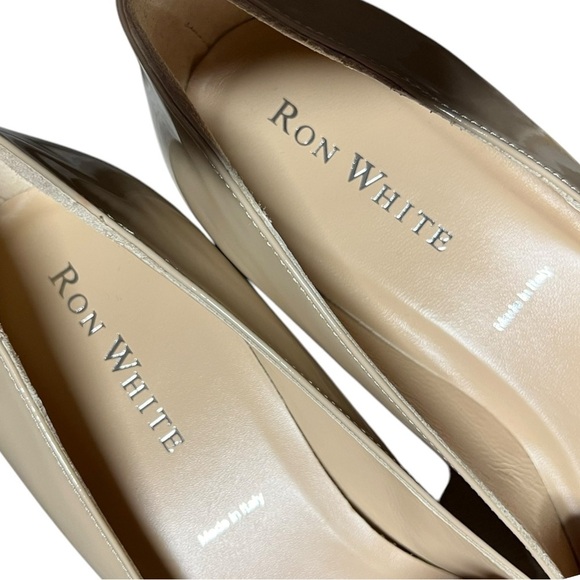 🌻NEW Ron White Lizbeth Bone Color Patent Leather Waterproof Italian Heel size 10 - Picture 8 of 12